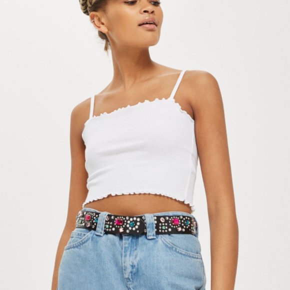 Topshop Tops - Set of Riley Lettuce Edge Camisole Tops